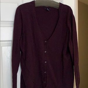 Eggplant color button down cardigan